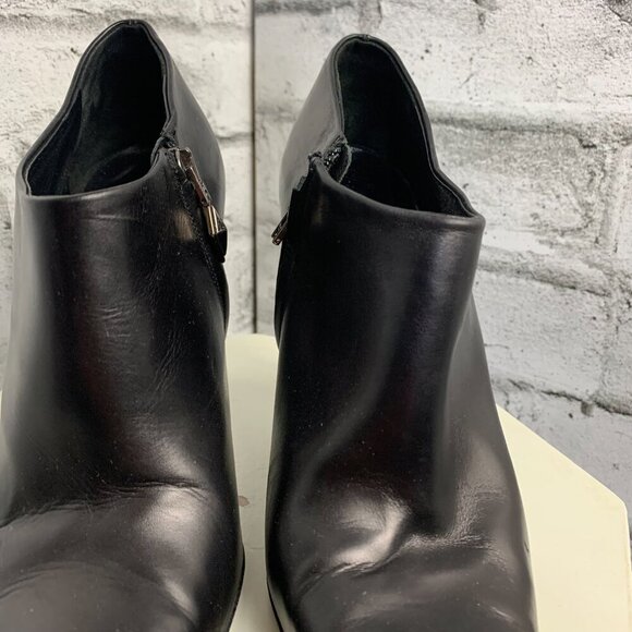 Vintage Y2K Vergelio Black Leather Pointed Toe High Heel Ankle Bootie - Picture 5 of 11